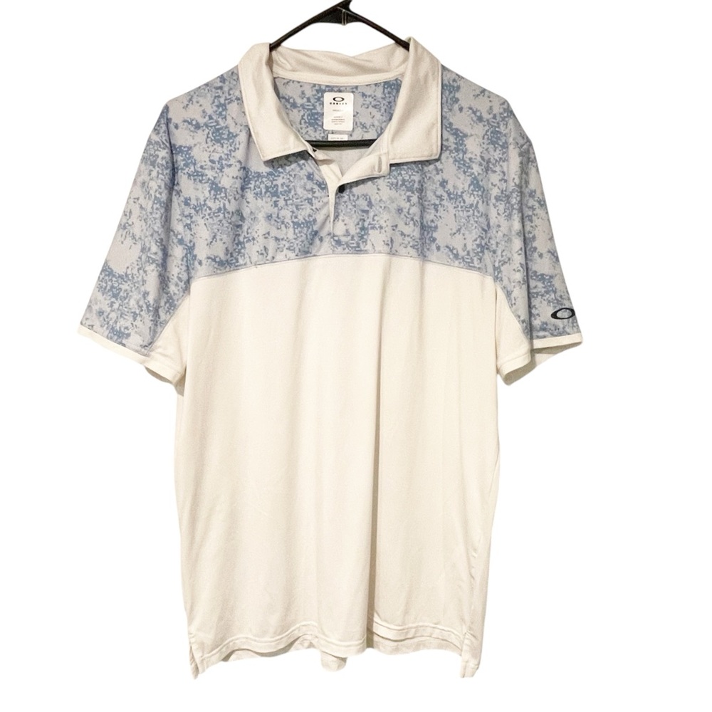 Oakley Mens Size Medium Short Sleeve Golf Polo White Hydrolix‎ Lightweight